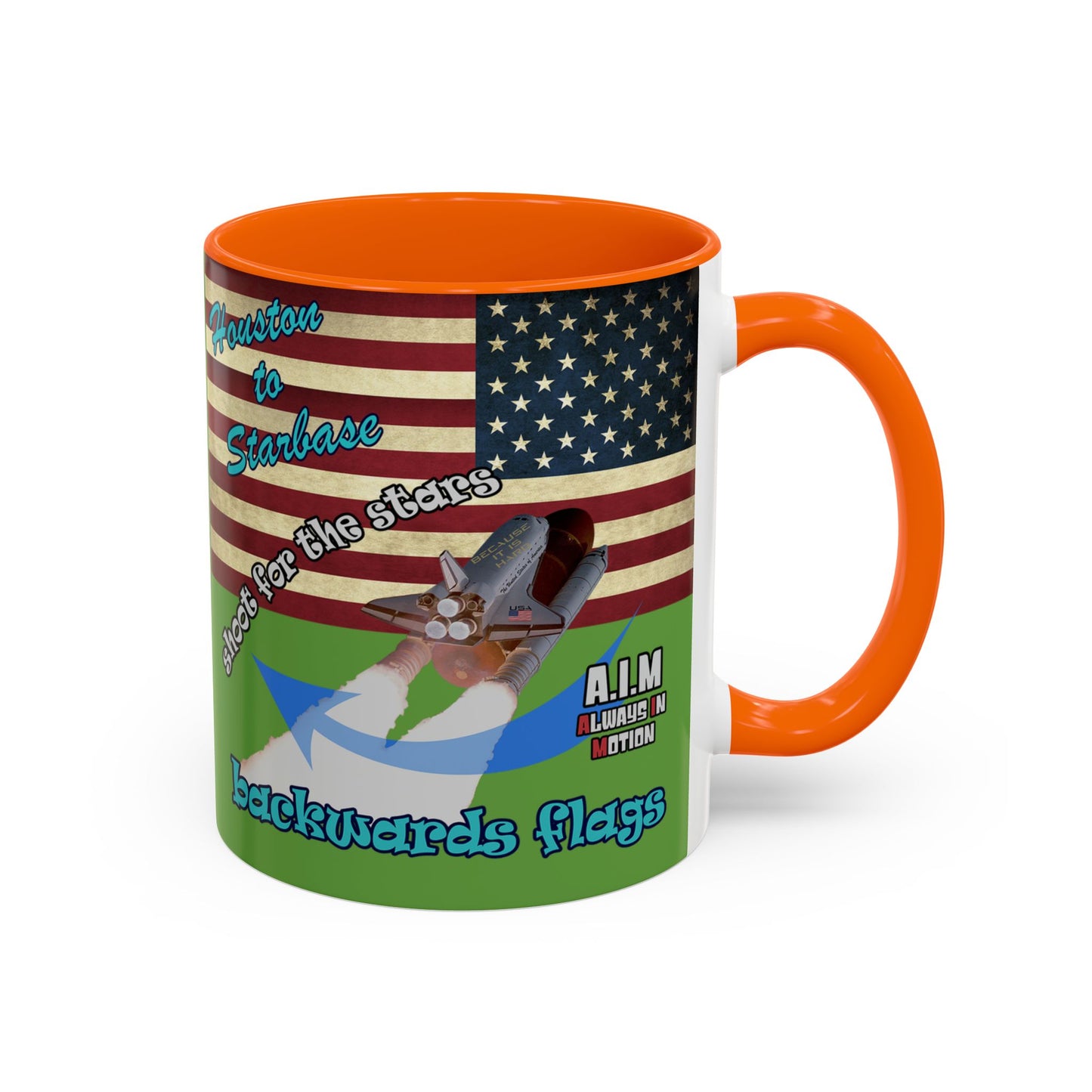 shoot for the stars - Accent Mug (green)