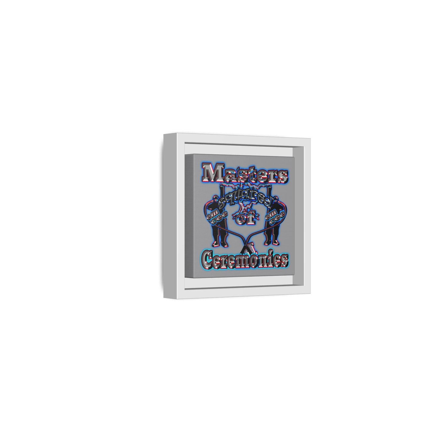 em cee squared - framed canvas art (grey)