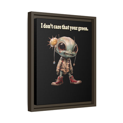 I don't care that your green - framed canvas art (black)