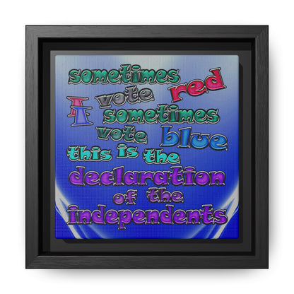 declaration of the independents - framed canvas art (blue-white wave)