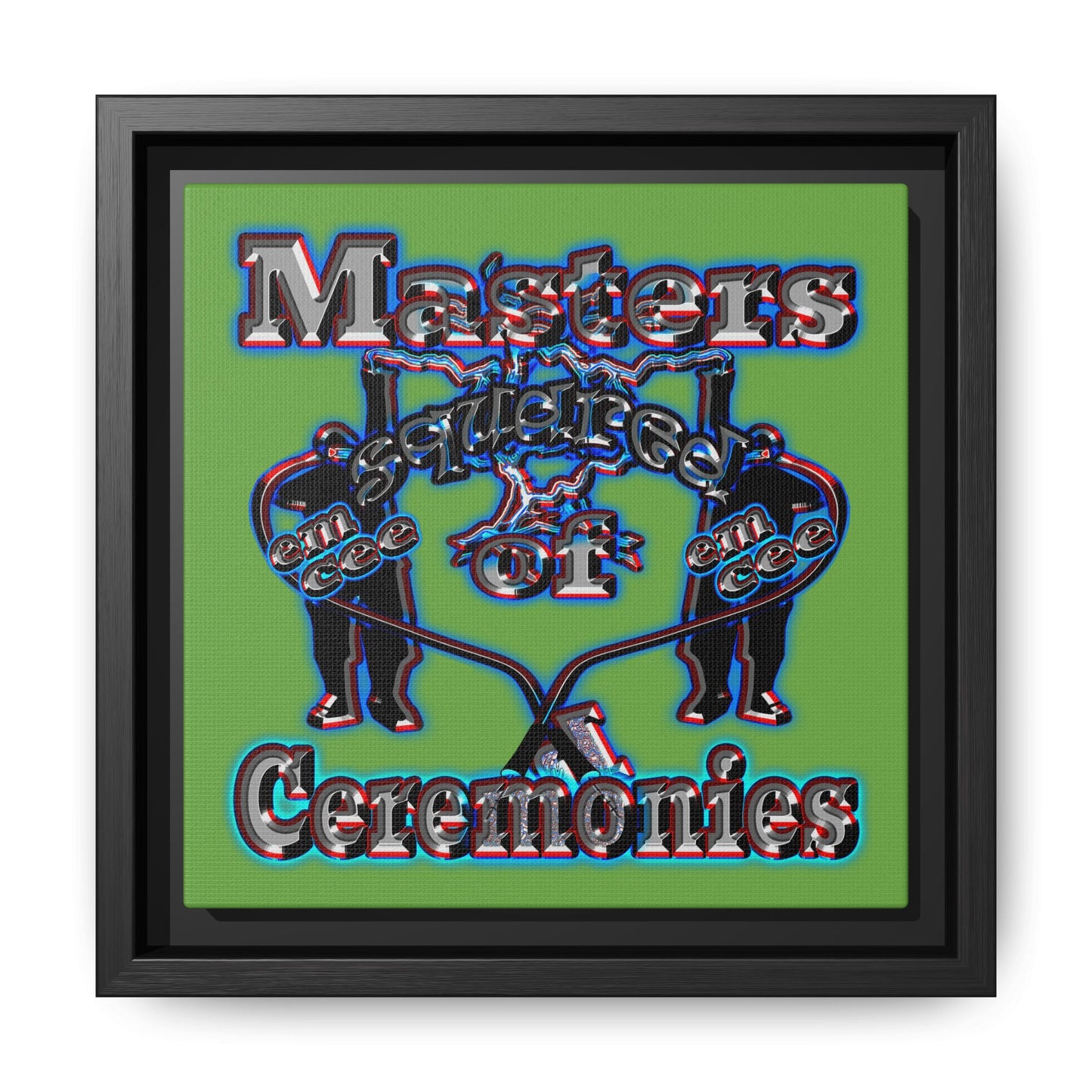 em cee squared - framed canvas art (green)