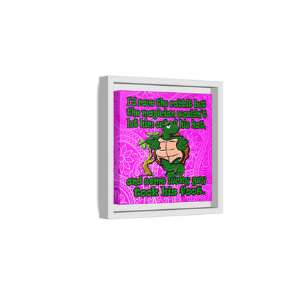turtle race - framed canvas art (pink swirl)