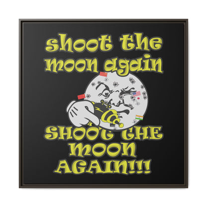 shoot the moon again - framed canvas art (black)