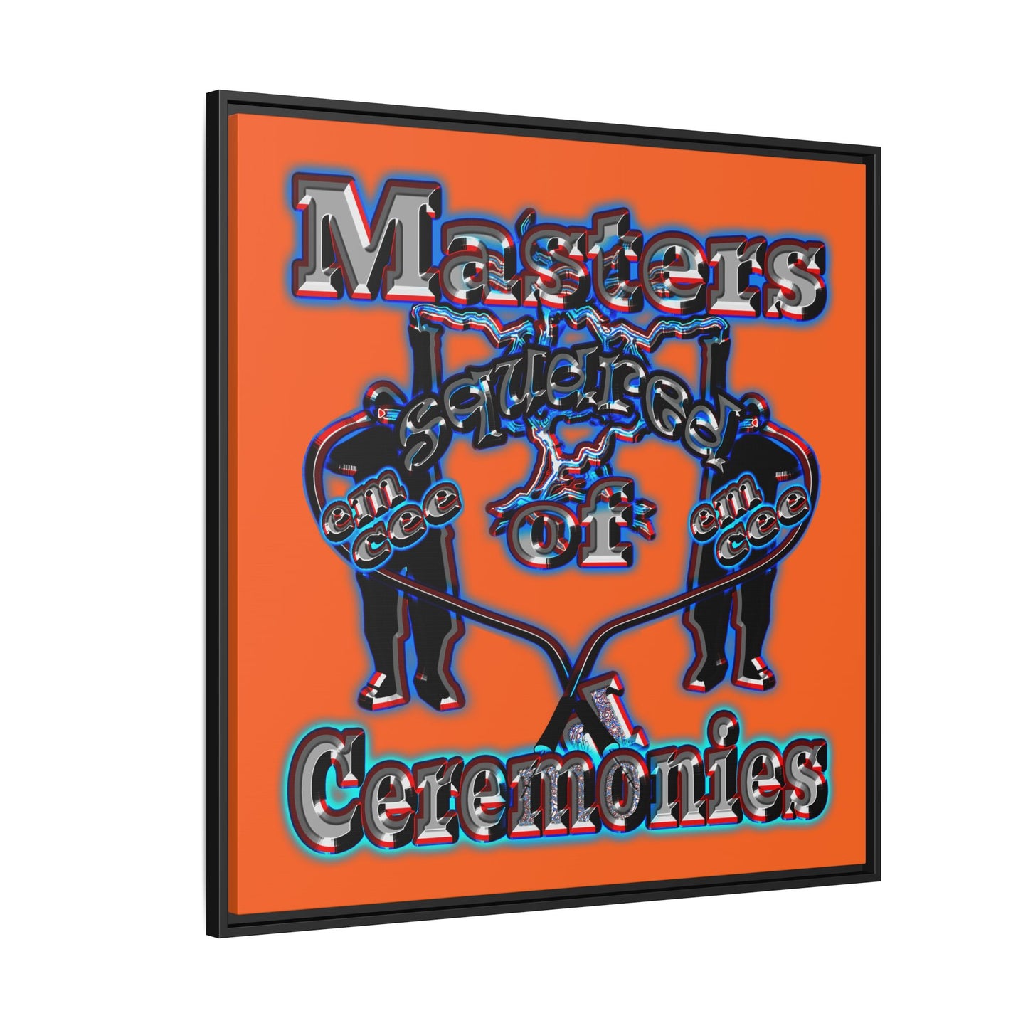 em cee squared - framed canvas art (orange)