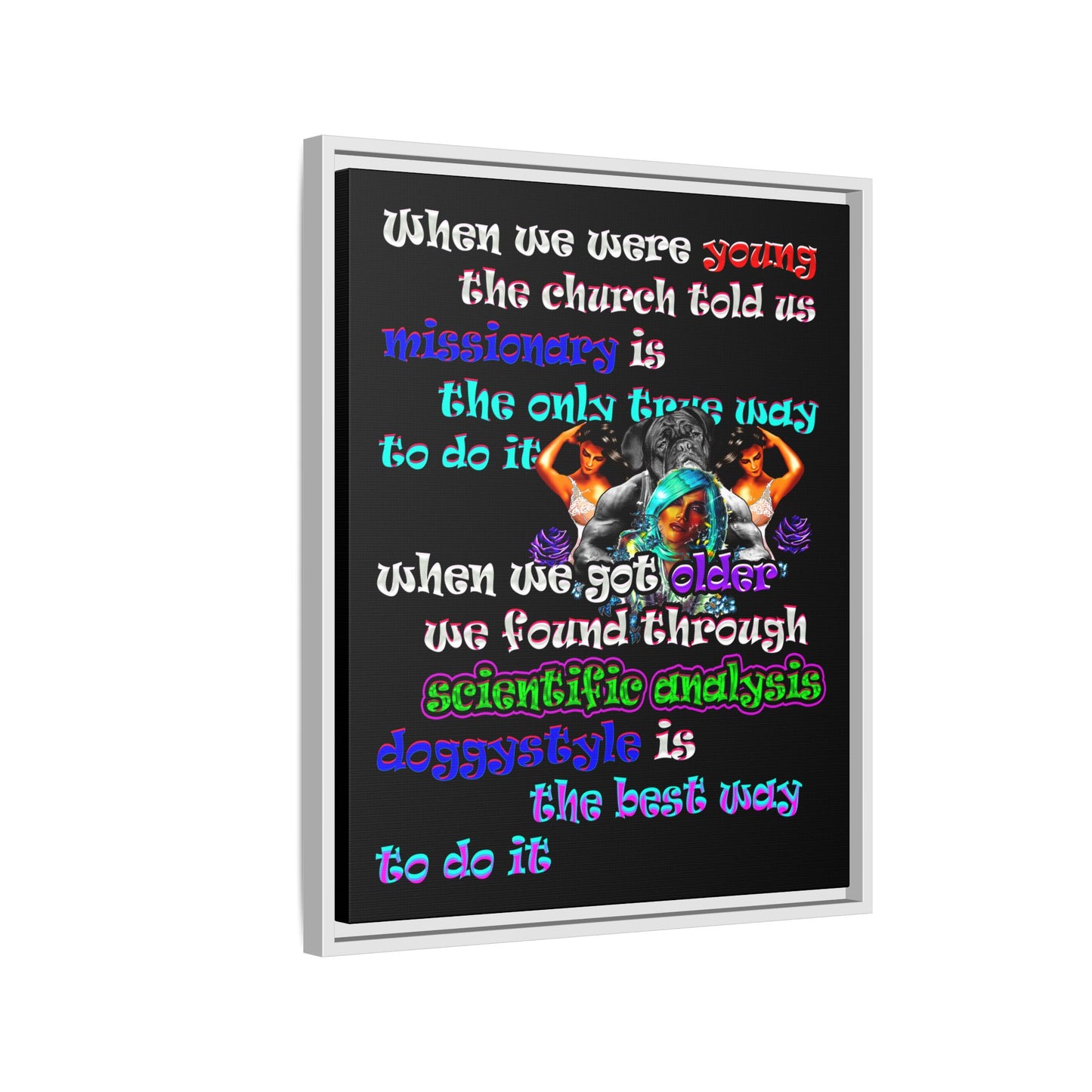 doggystyle - framed canvas art (black)