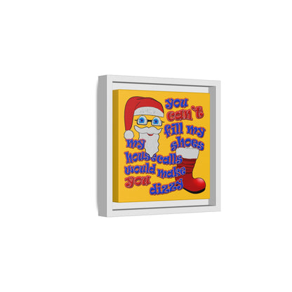 santa's shoes - framed canvas art (yellow)