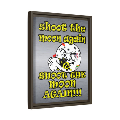 shoot the moon again - framed canvas art (brushed nickel)