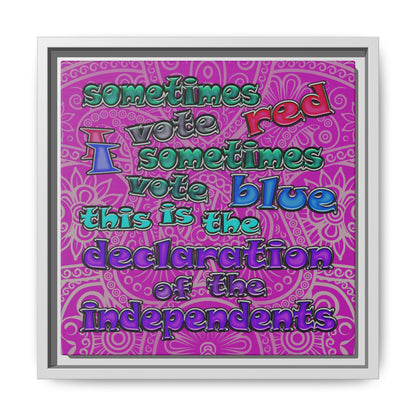 declaration of the independents - framed canvas art (pink swirl)