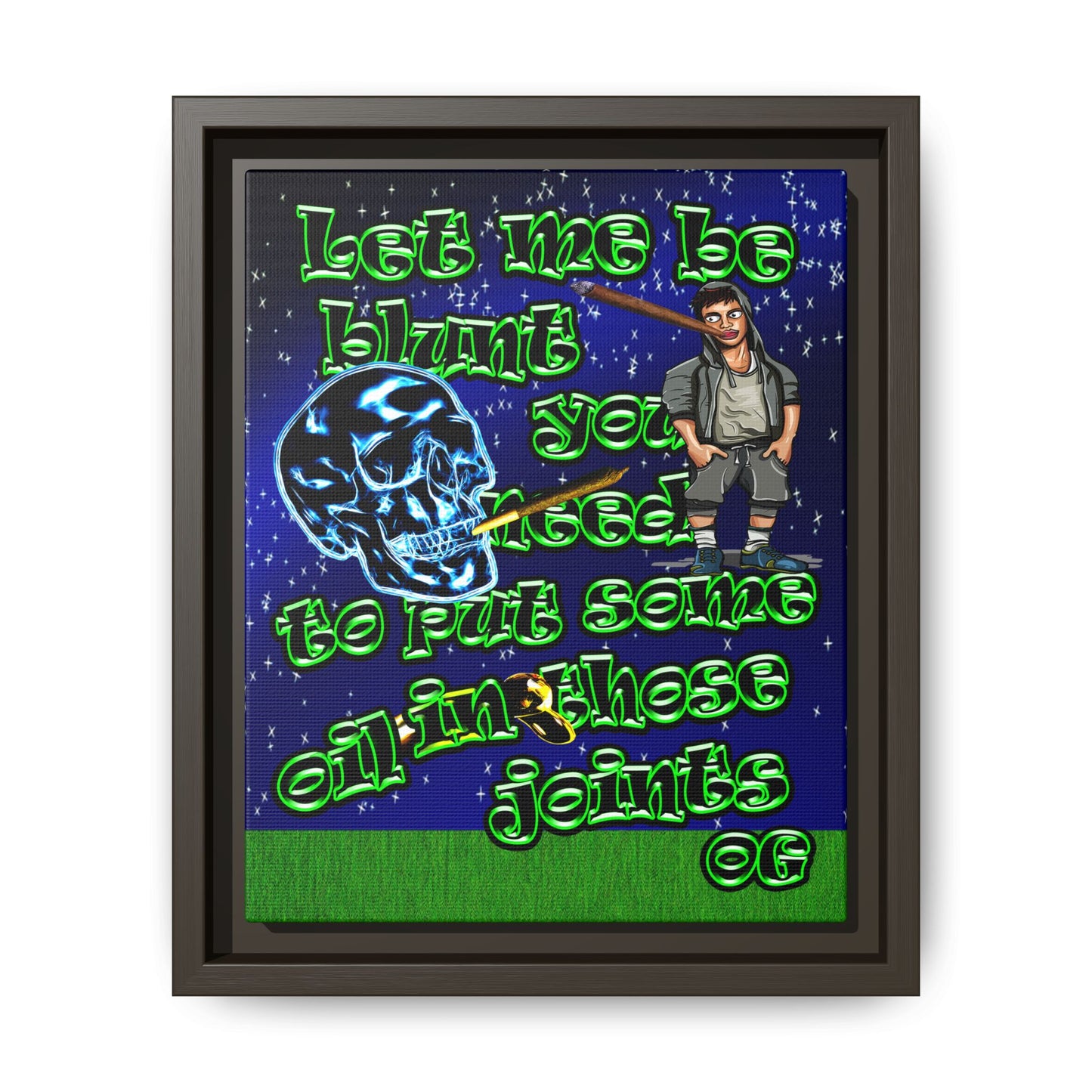 og - framed canvas art ('snoops' background)