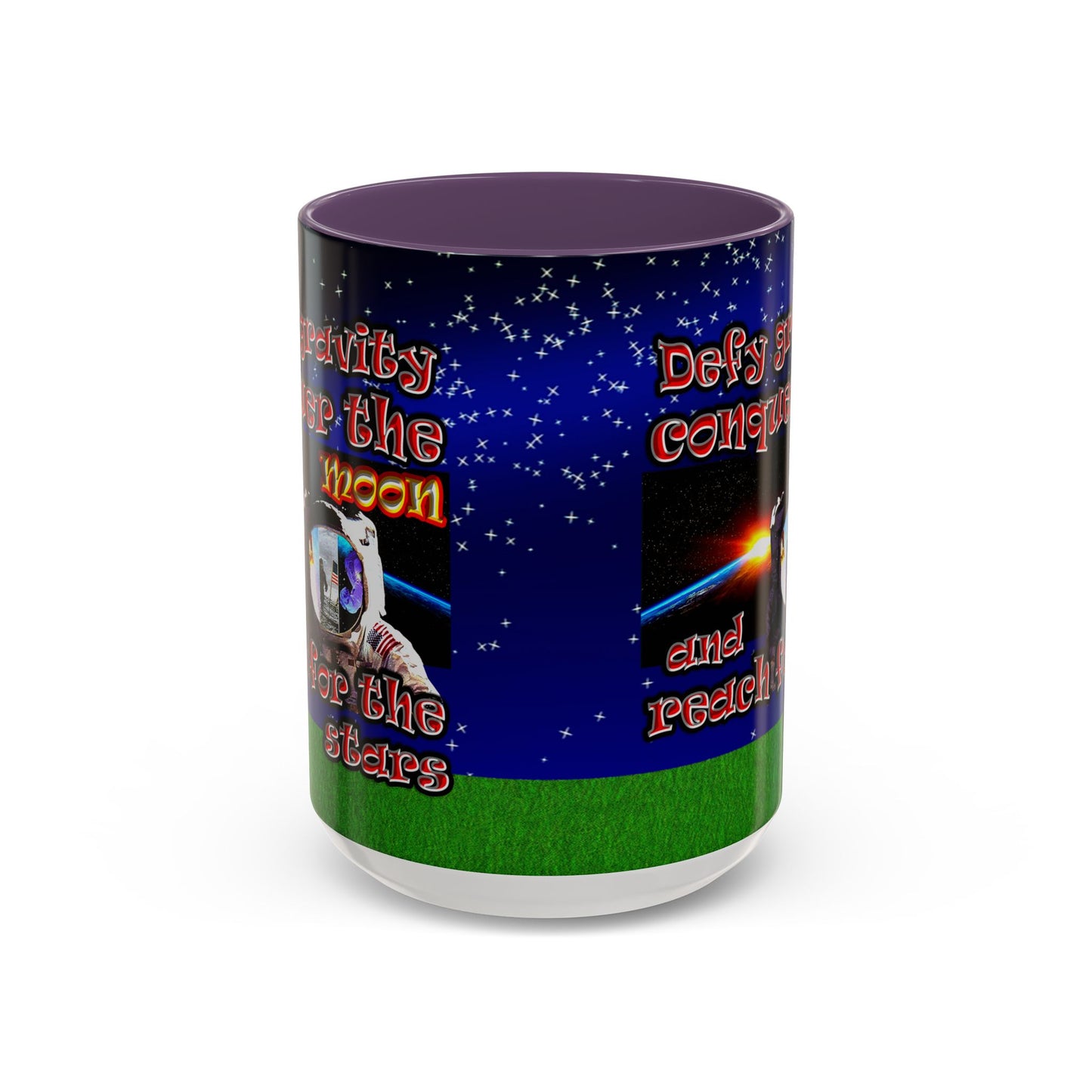 defy conquer reach - Accent Mug ('snoops' background)