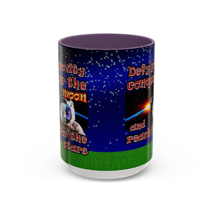 defy conquer reach - Accent Mug ('snoops' background)