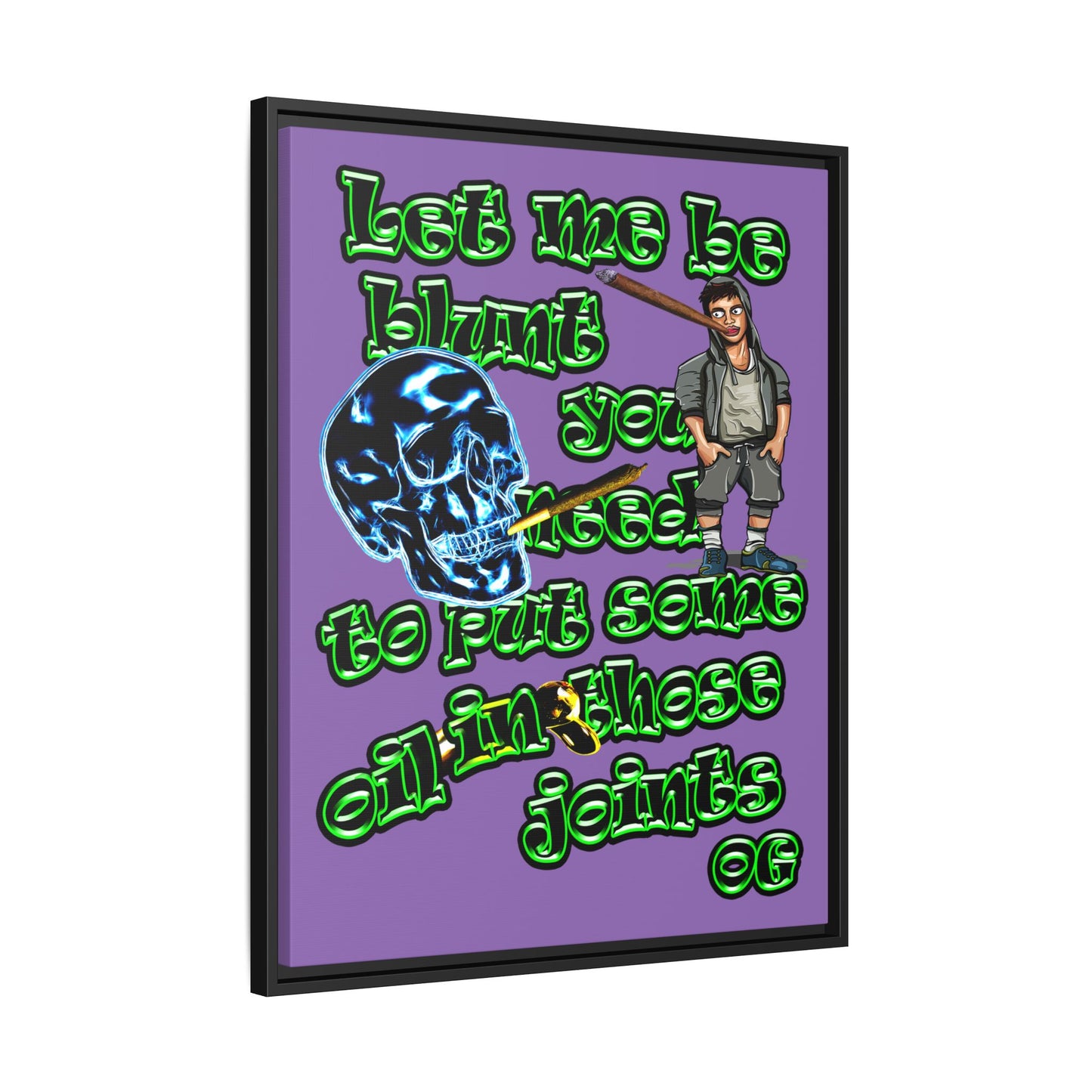 og - framed canvas art (light purple)