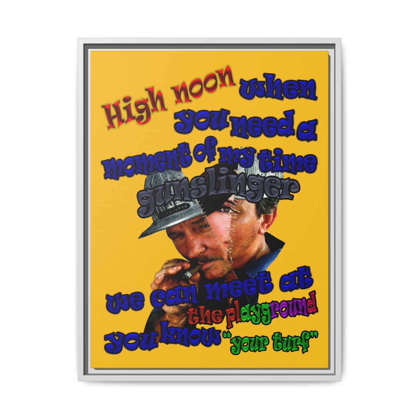 high noon - framed canvas art (yellow)