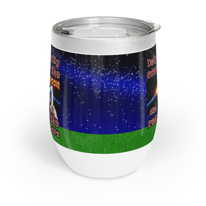 defy conquer reach - Chill Wine Tumbler ('snoops' background)