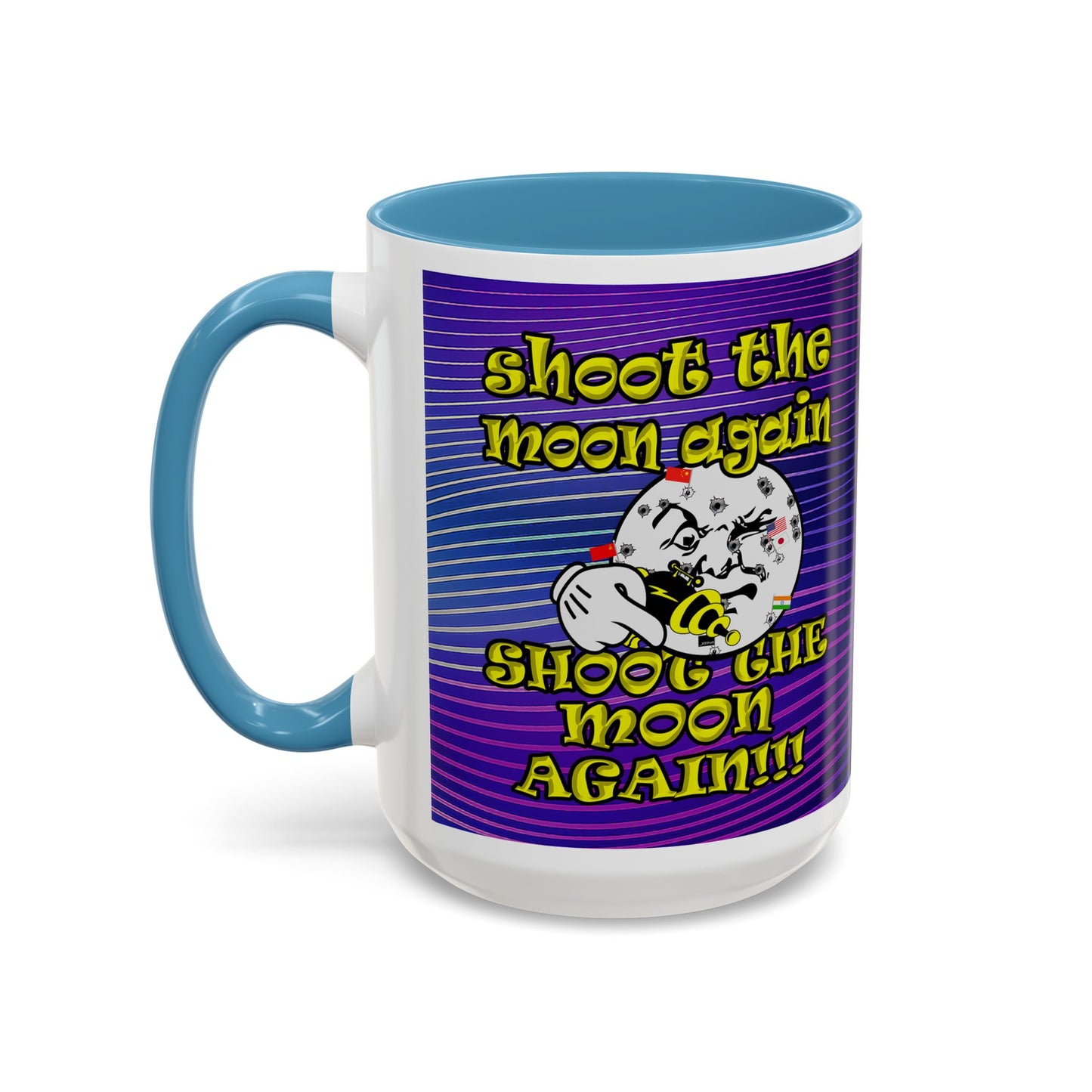 shoot the moon again - Accent Mug (purple wave)