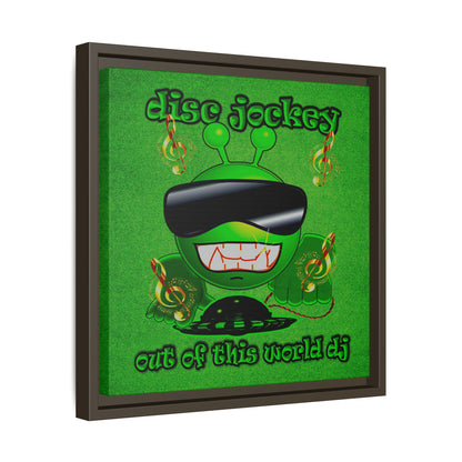 disc jockey - framed canvas art (green turf)