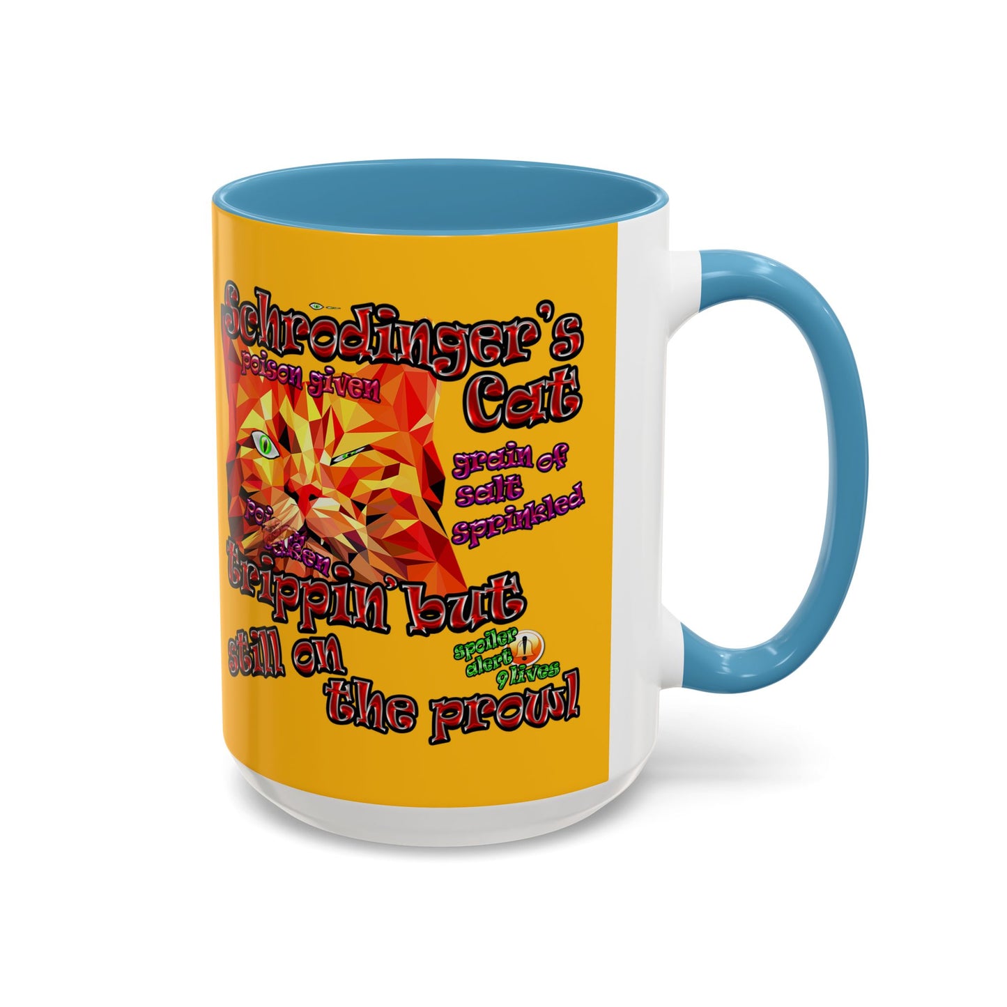 schrodinger's cat - Accent Mug (yellow)
