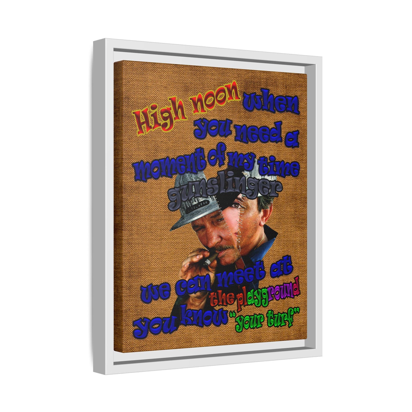 high noon - framed canvas art (brown papyrus)