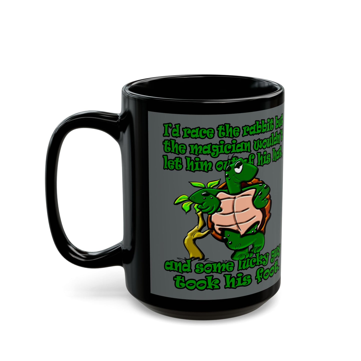 turtle race - Black Mug (dark grey)