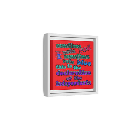 declaration of the independents - framed canvas art (red)
