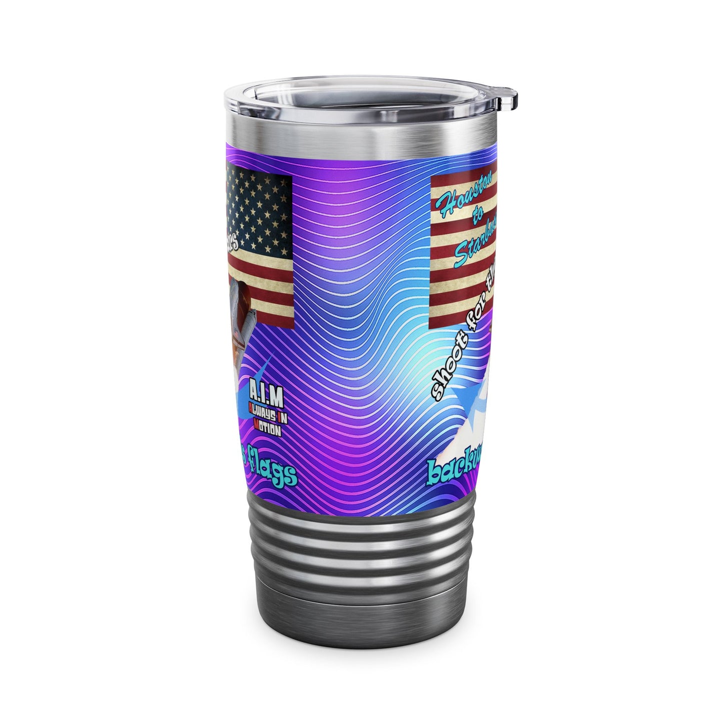 shoot for the stars - Ringneck Tumbler, 20oz (purple wave)