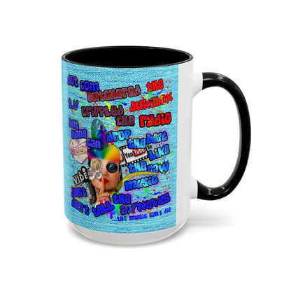 drop the beat - Accent Mug (faded blue)