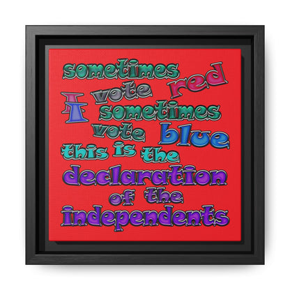 declaration of the independents - framed canvas art (red)
