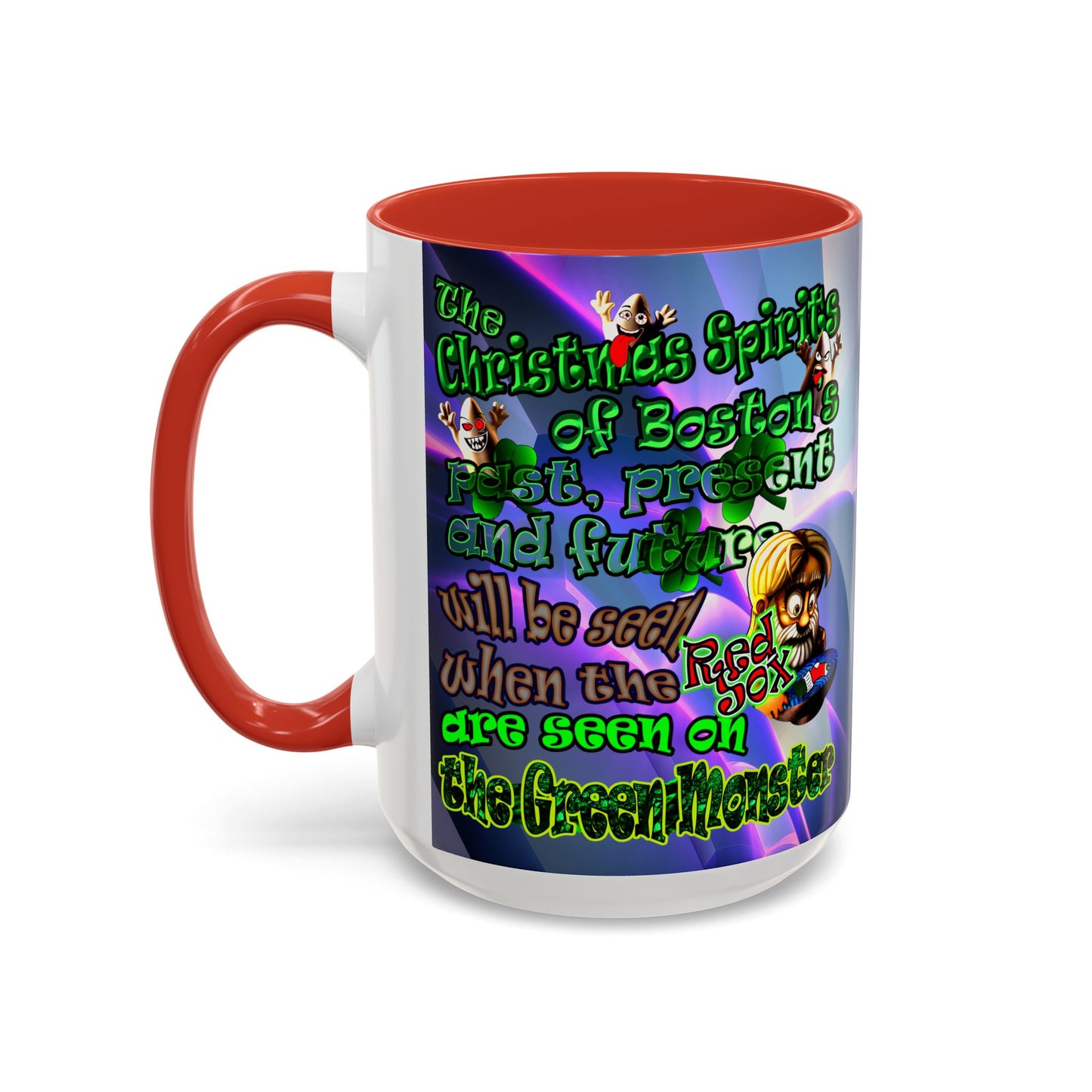christmas spirits of boston - Accent Mug (grey-pink wave)