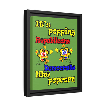 popping like popcorn - framed canvas art (green)