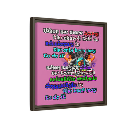 doggystyle - framed canvas art (light pink)