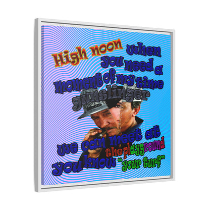 high noon - framed canvas art (light blue-purple wave)
