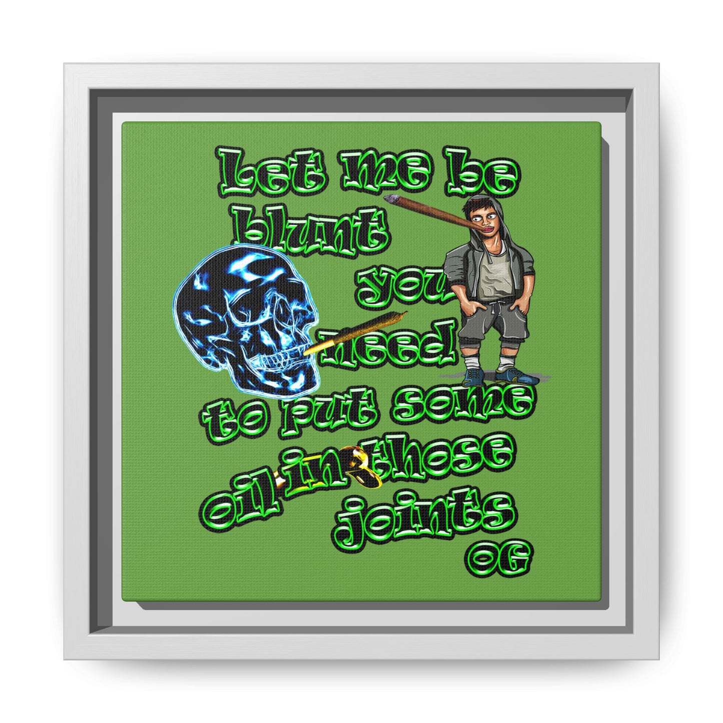 og - framed canvas art (green)