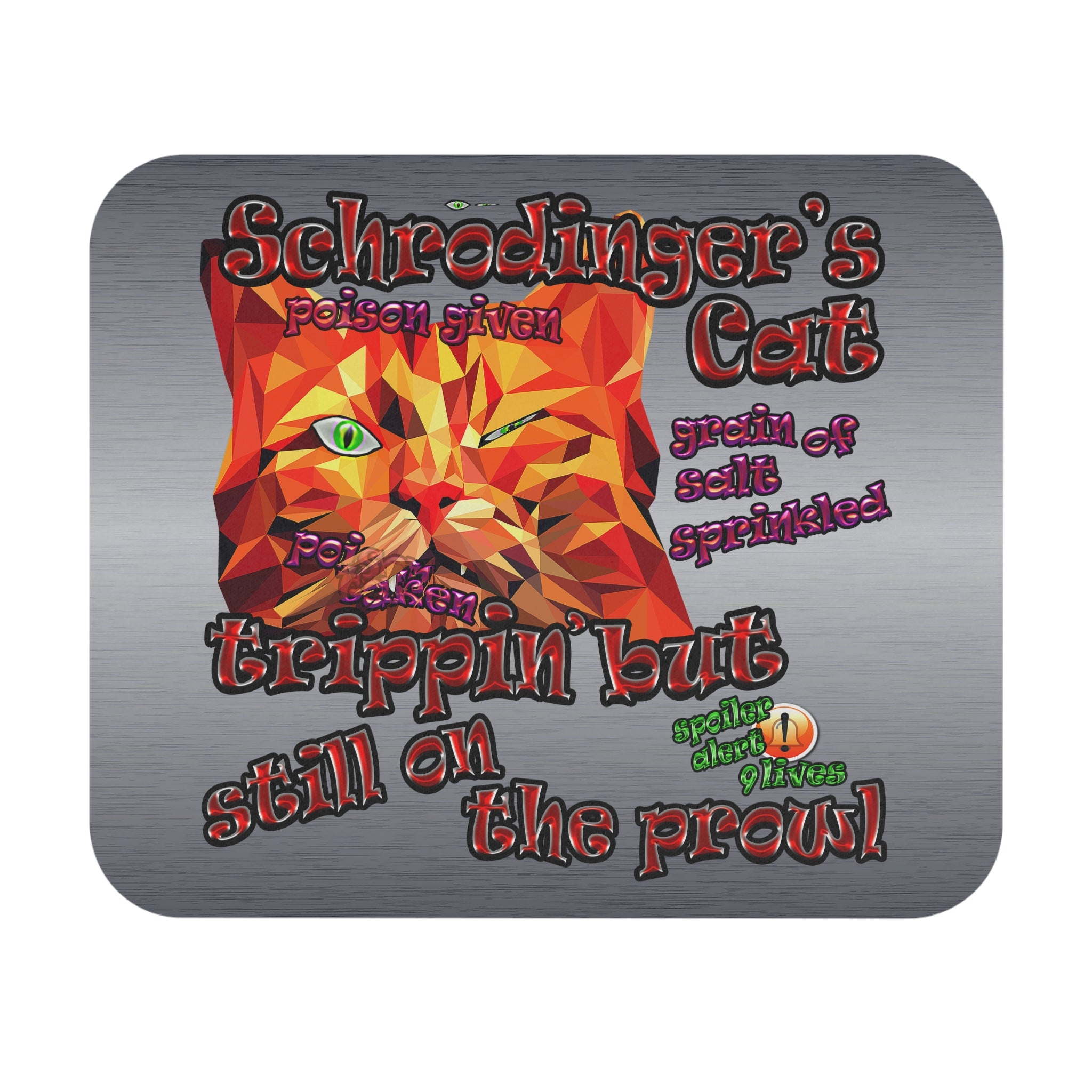 schrodinger's cat - Mouse Pad (Rectangle) (brushed nickel)