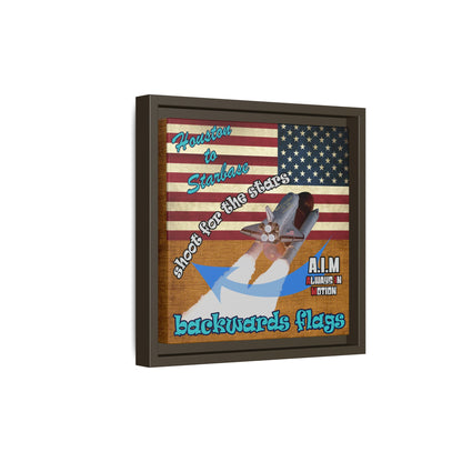 shoot for the stars - framed canvas art (brown papyrus)