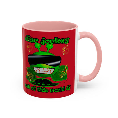 disc jockey - Accent Mug (dark red)