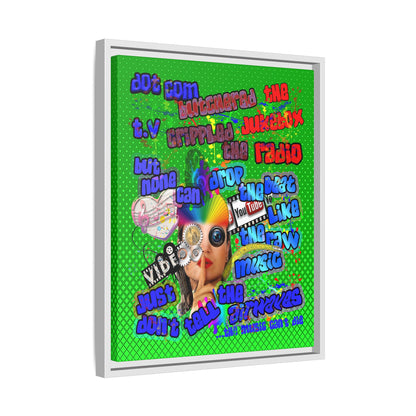 drop the beat - framed canvas art (logo green)