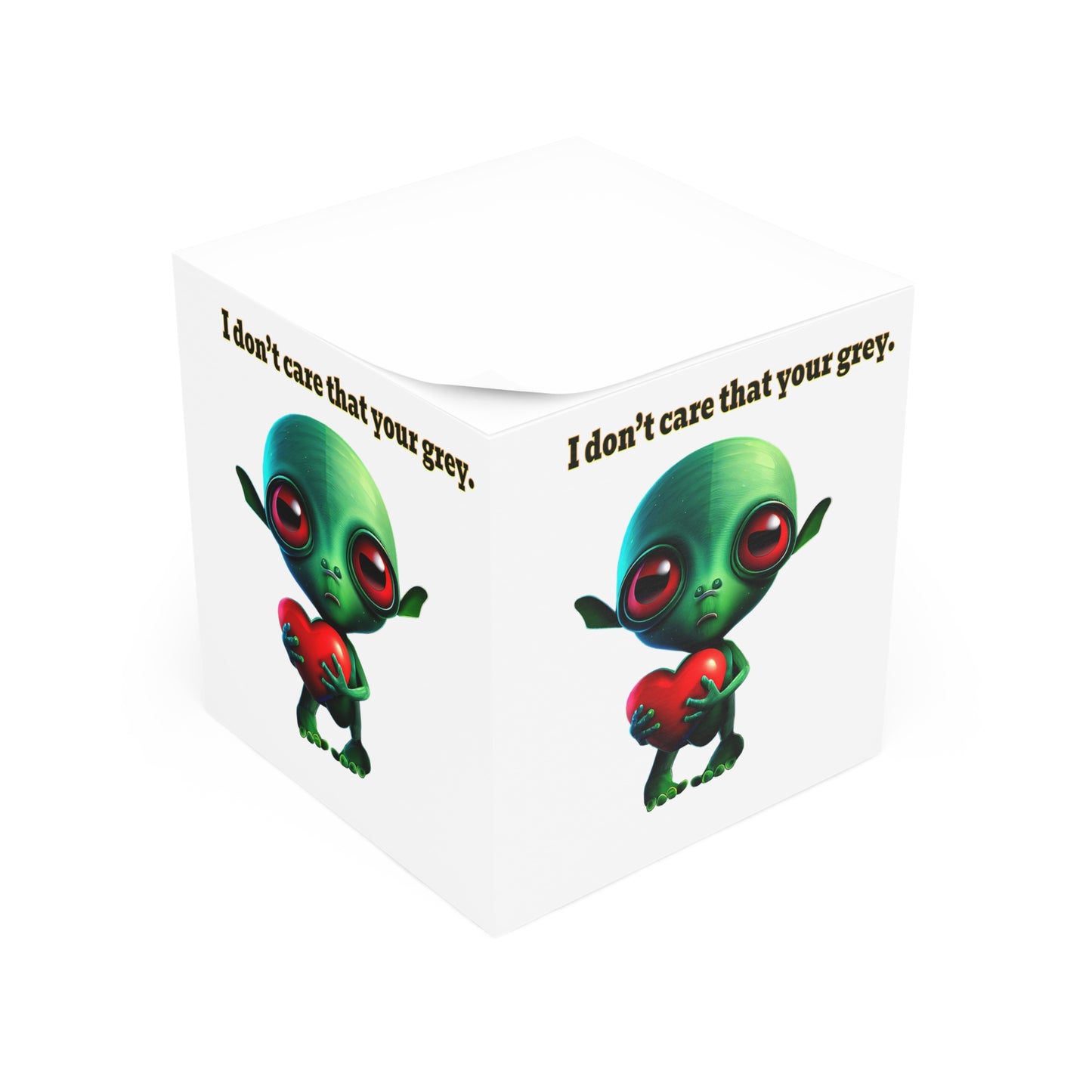 I don't care that your grey - note cube (white)