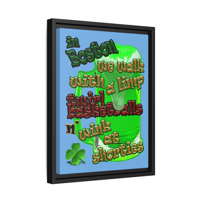 celtics logo - framed canvas art (light blue)