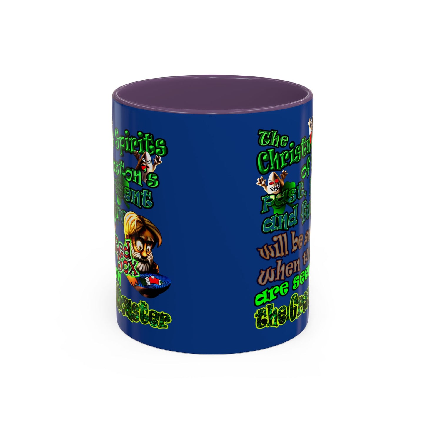 christmas spirits of boston - Accent Mug (dark blue)