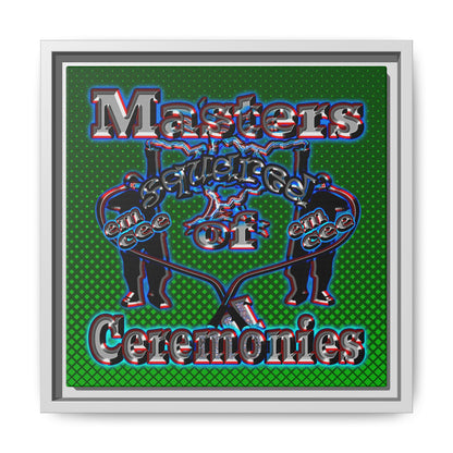 em cee squared - framed canvas art (logo green)