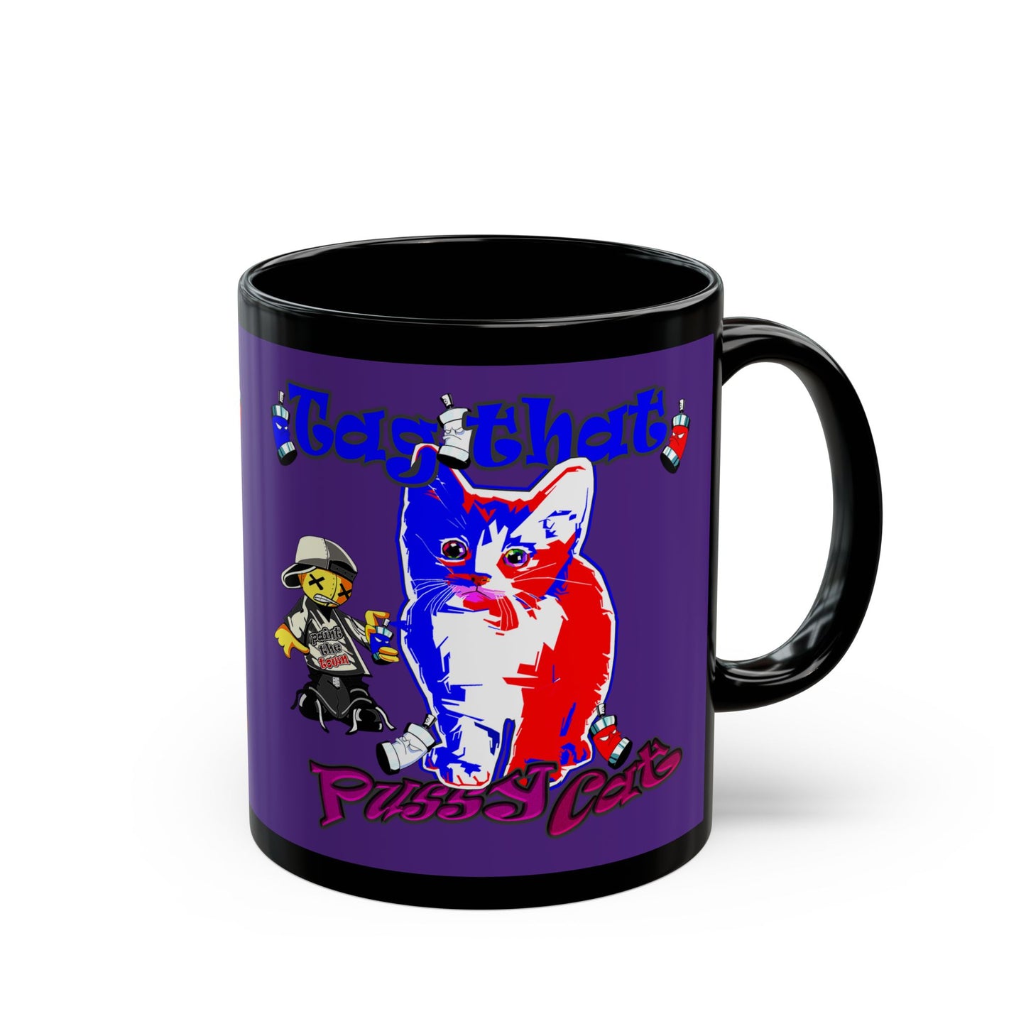tag that - Black Mug (purple)