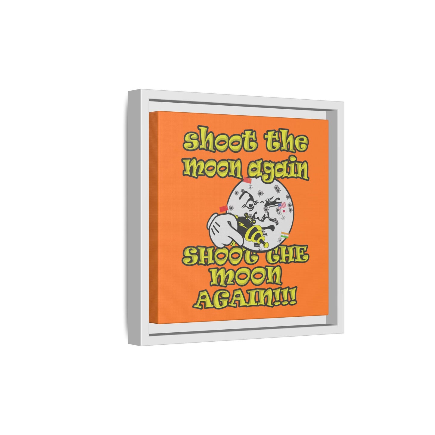 shoot the moon again - framed canvas art (crusta)