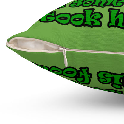 turtle race - Spun Polyester Square Pillow - (green)
