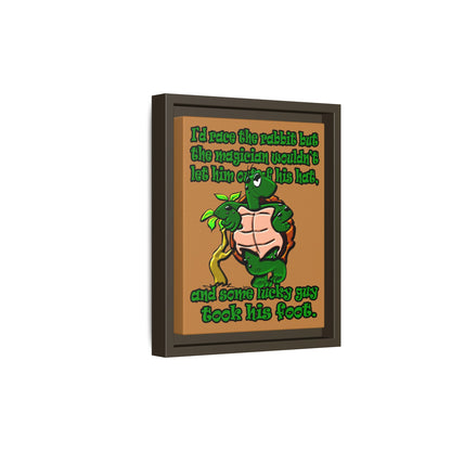 turtle race - framed canvas art (light brown)