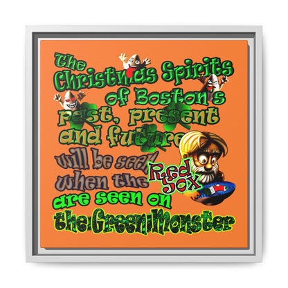 christmas spirits of boston - framed canvas art (crusta)