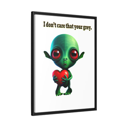 I don't care that your grey - framed canvas art (white)