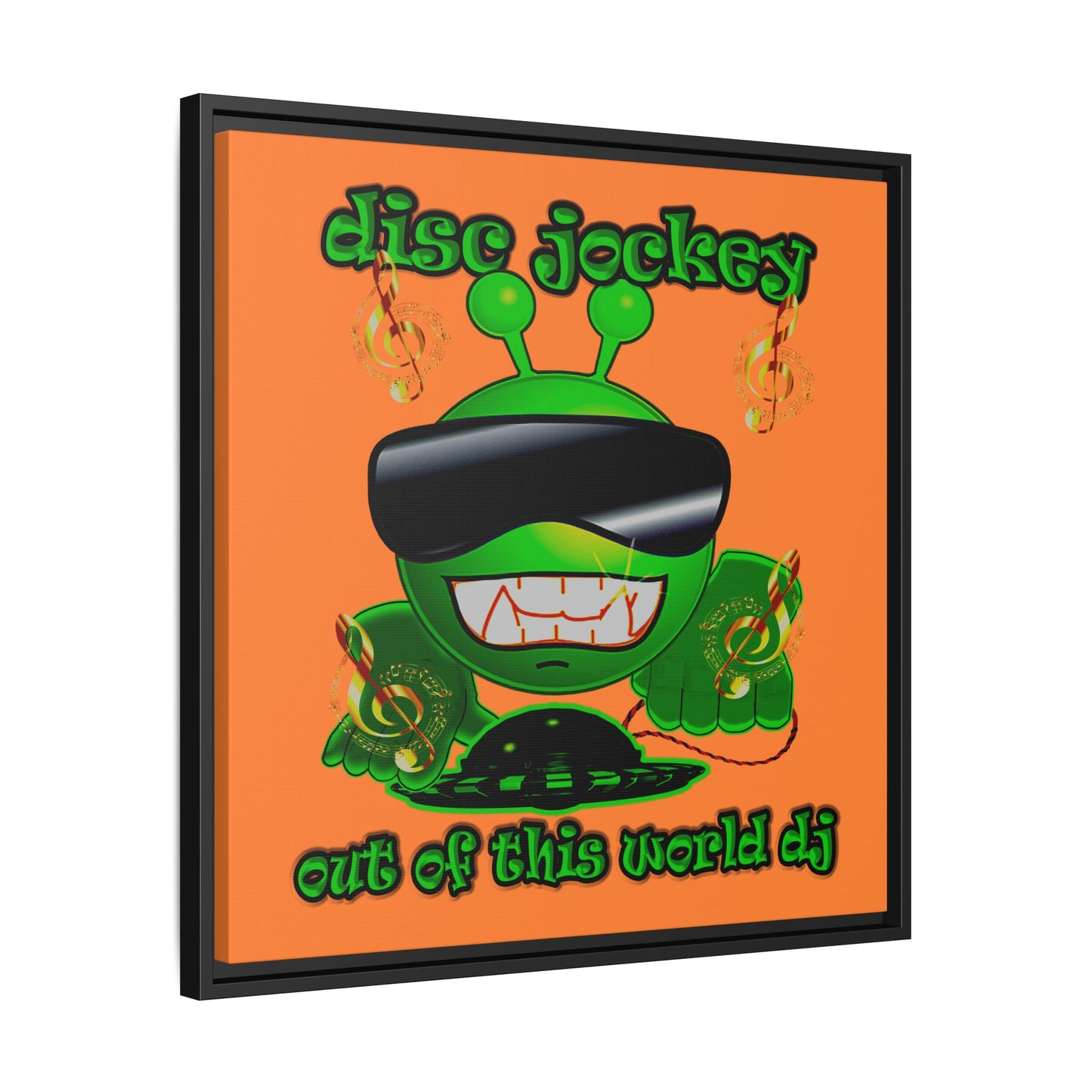 disc jockey - framed canvas art (crusta)