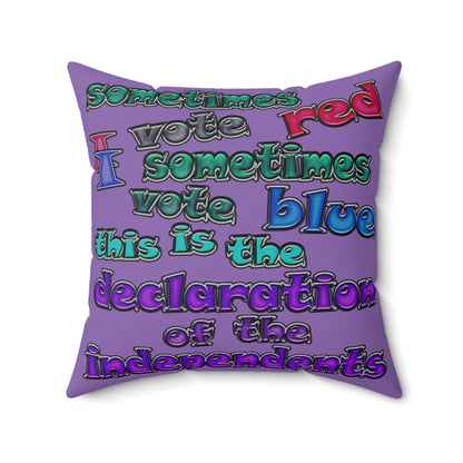 declaration of the independents - Spun Polyester Square Pillow - (light purple)