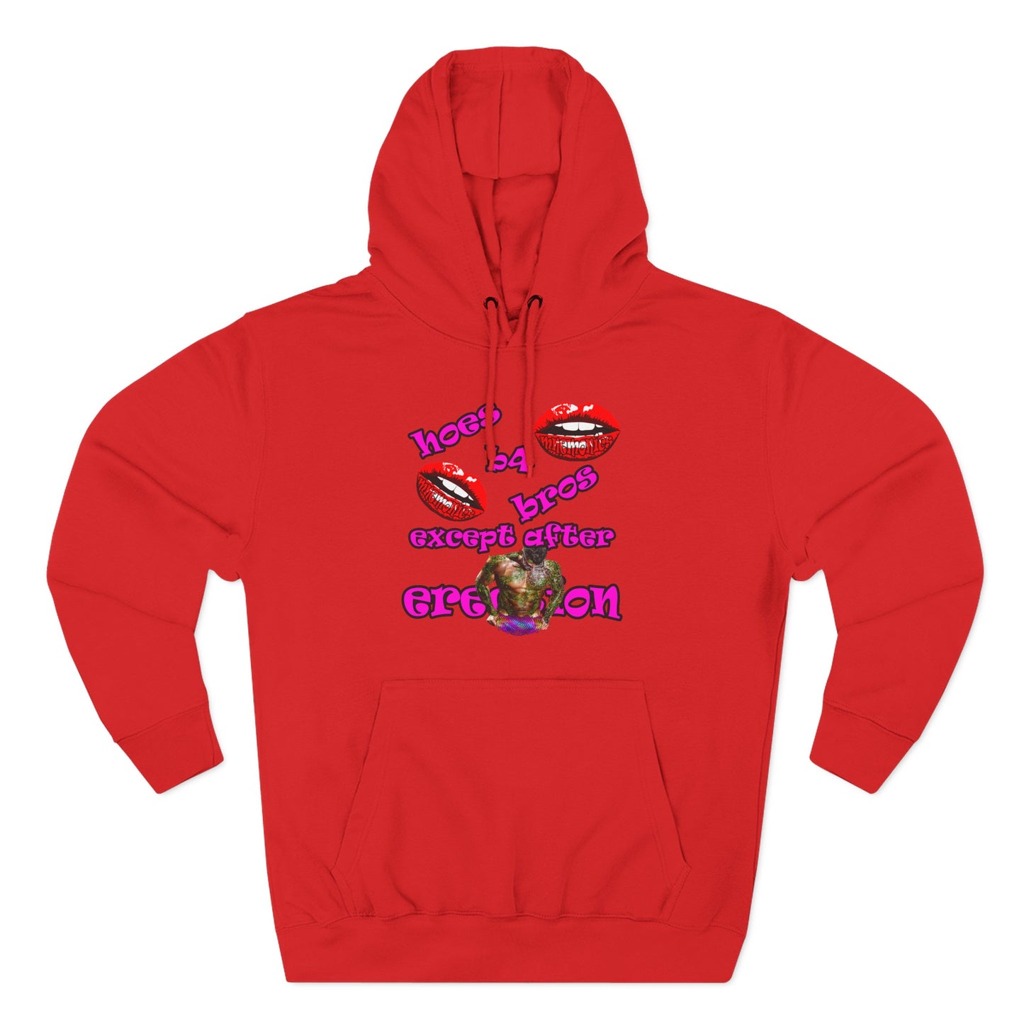 hoes b4 bros - Three-Panel Fleece Hoodie