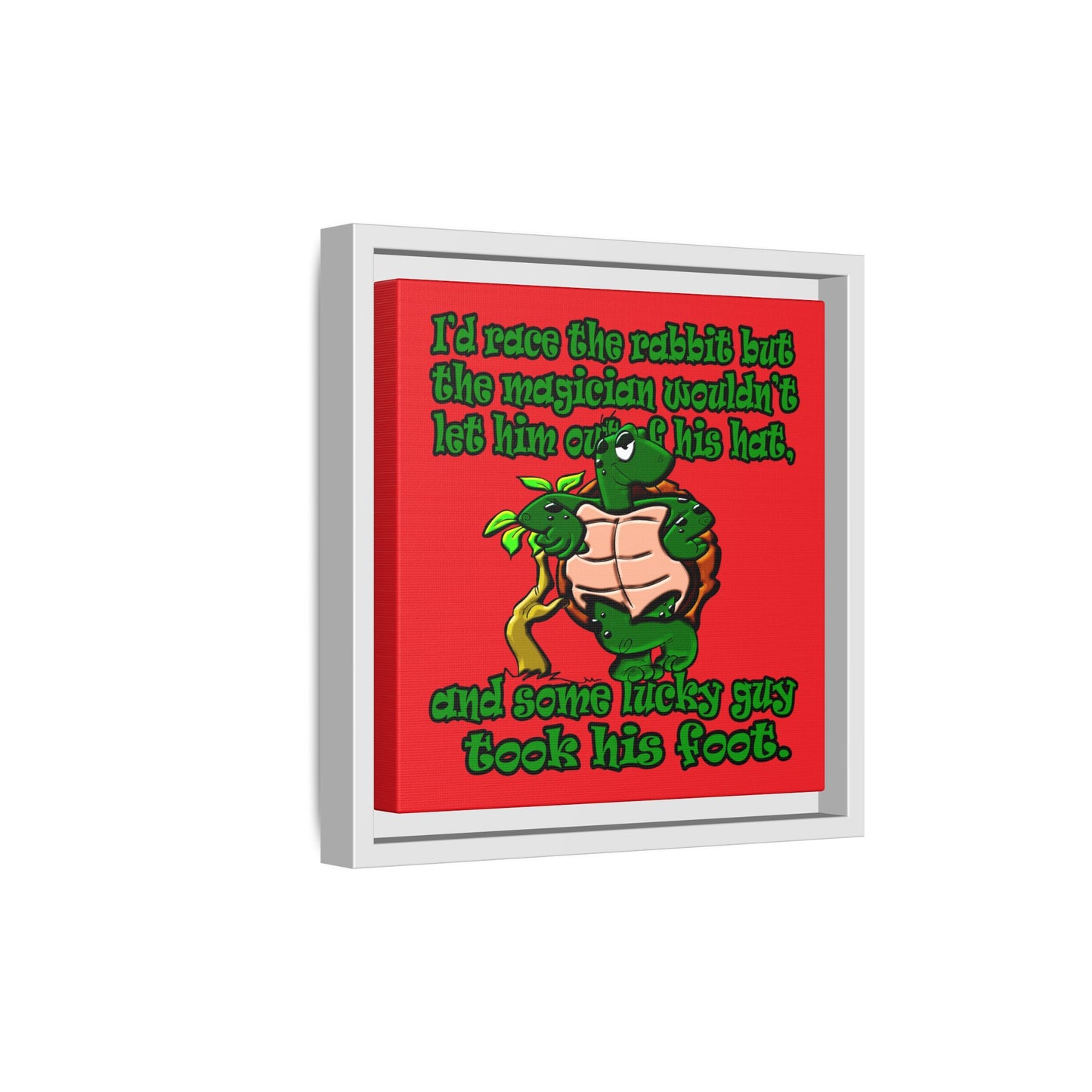 turtle race - framed canvas art (red)